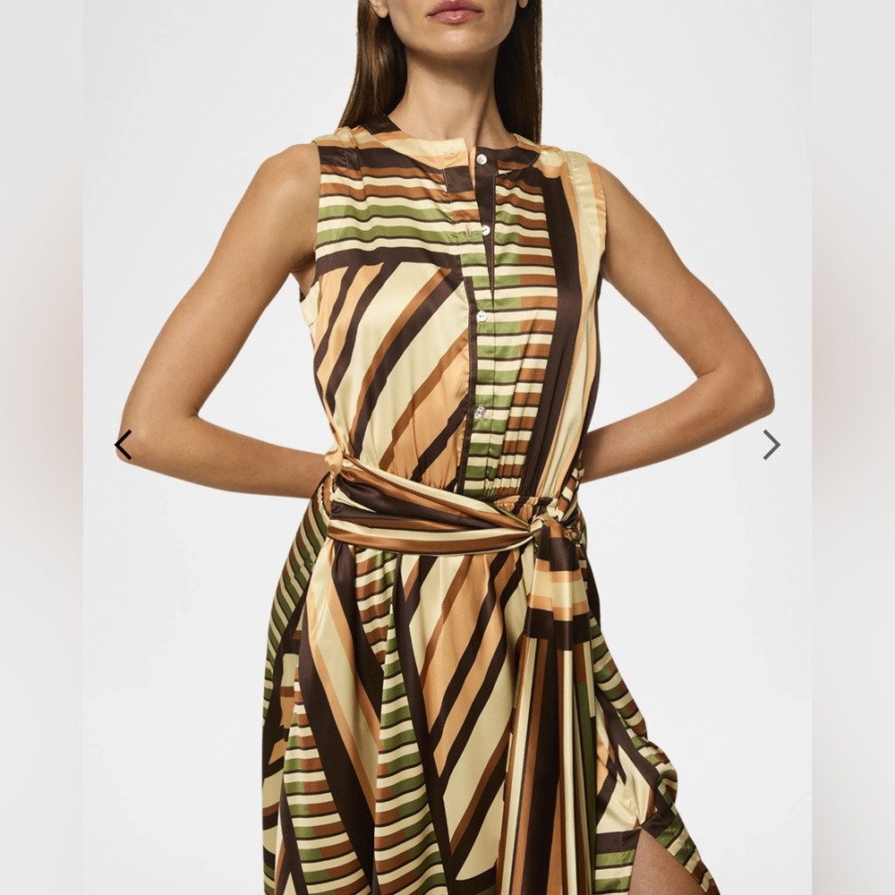 Misa Los Angeles Brown and Green Striped Maxi Dress - Picture 4 of 6